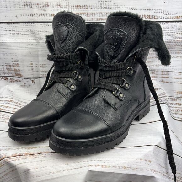 Pajar Alora Boots Waterproof Leather Mid Calf Lace Up Black Size 9-9.5US 40EU - Picture 1 of 13
